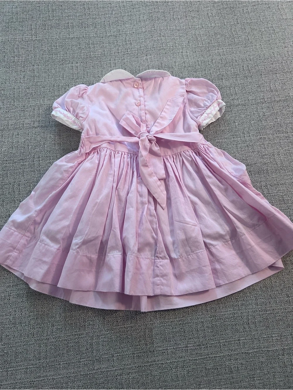 Pettigirl Smocked Pink Baby Dress with Peter Pan Collar. Size 2